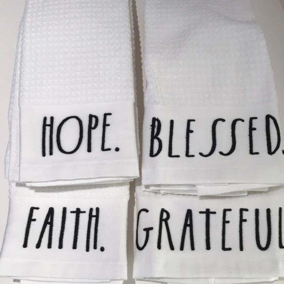Rae Dunn. Inspired dish towels. Four. NWT
